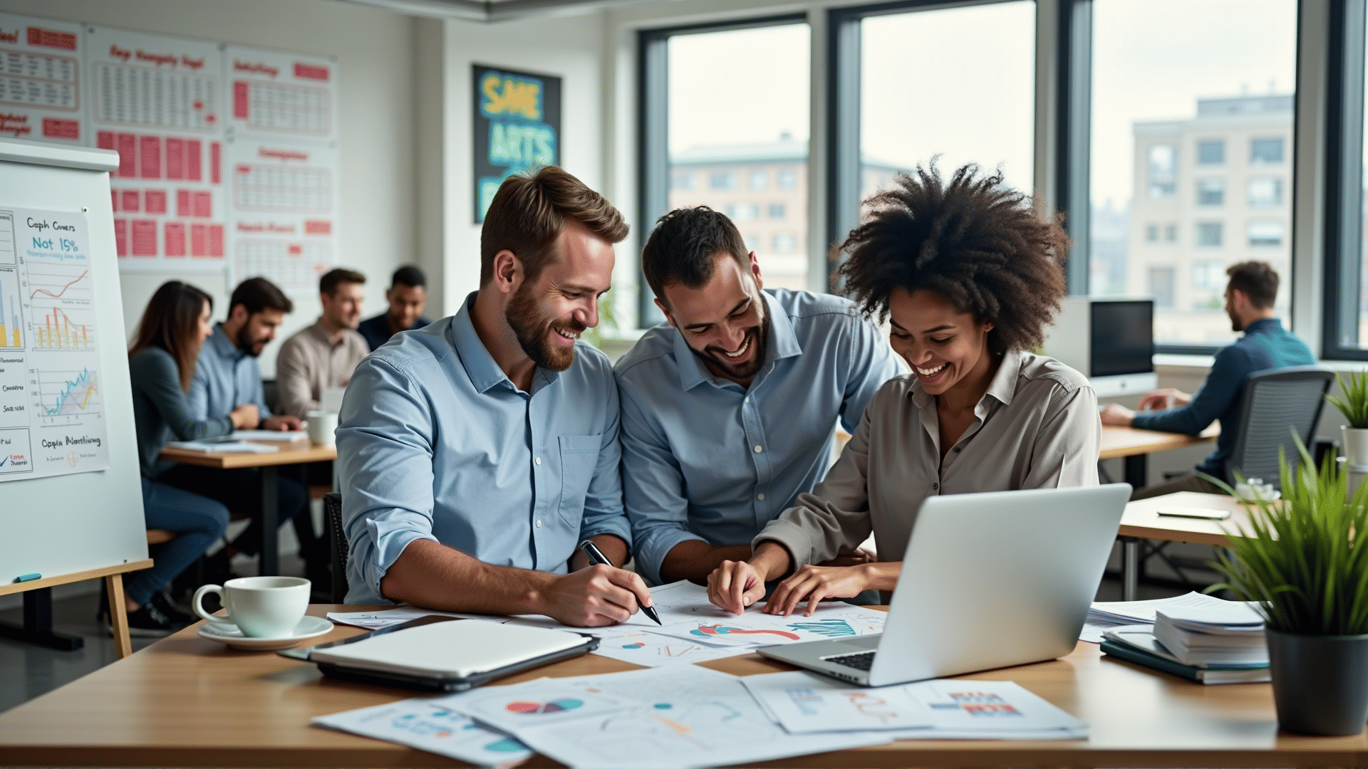 Small business thriving with loan support.
